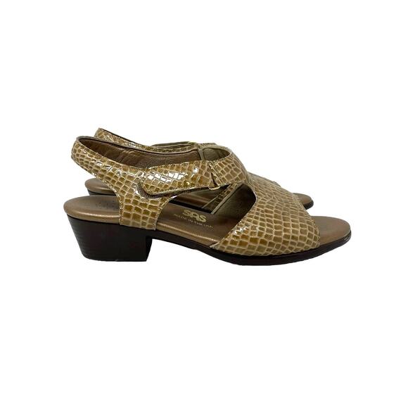 SAS Tan Croc Embossed leather Women’s Sandals size: 9 - Picture 1 of 9